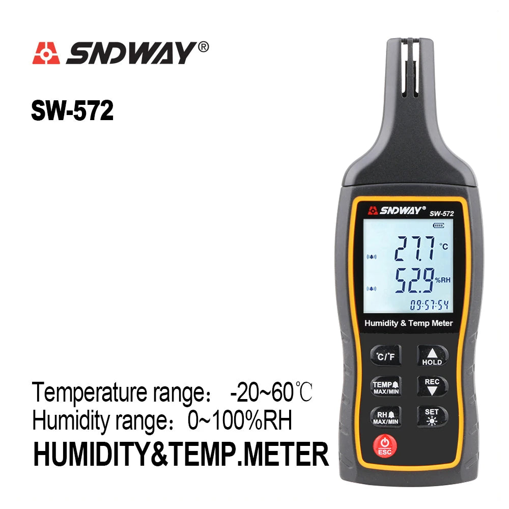 SW-572 High Precision Humidity Temperature Sensor Meter Backlight Data Storage Thermo-Hygrometer Digital Thermometer SW-572 High Precision Humidity Temperature Sensor Meter Backlight Data Storage Thermo-Hygrometer Digital Thermometer